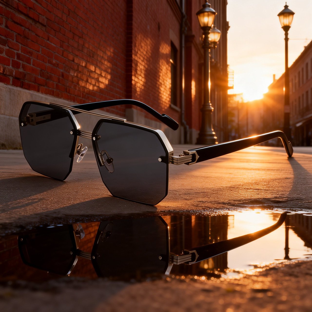 Sports Glasses with Metal Embellishment Antifog Sunscreen Blurred Vision