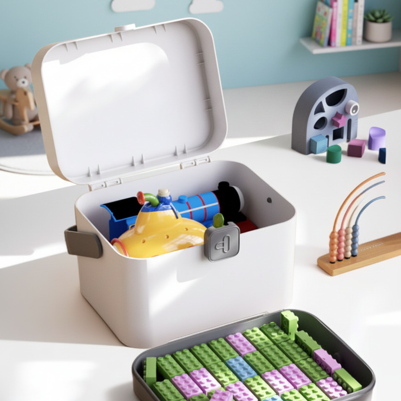 Portable Double-Layer Multifunctional Medicine Box for Home Use