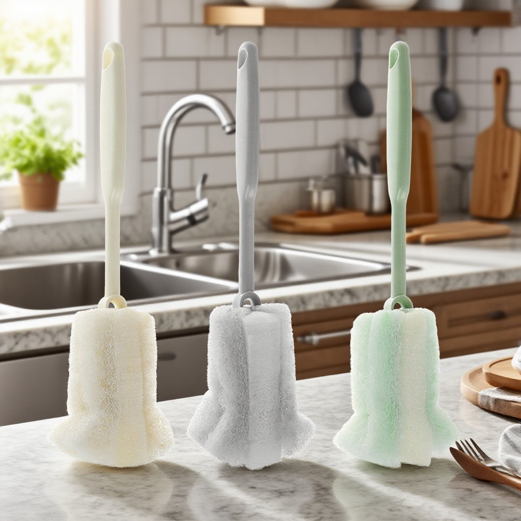 긴 손잡이 스펀지 컵 브러시 전체 이미지