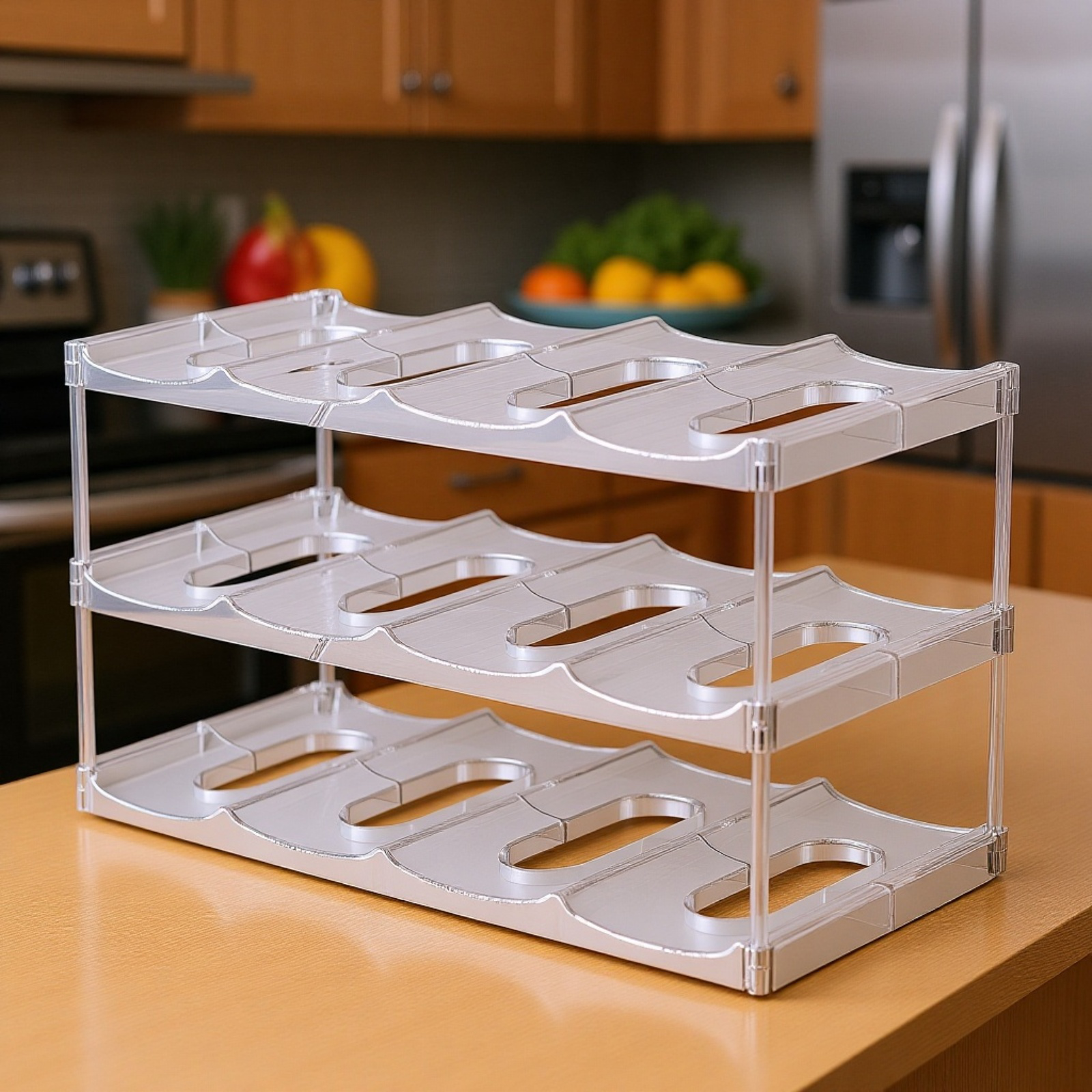 魔法瓶カップラック透明家庭用ウォーターカップ収納ラックリビングルームデスクトップ多層スタッキングカップ収納ラック