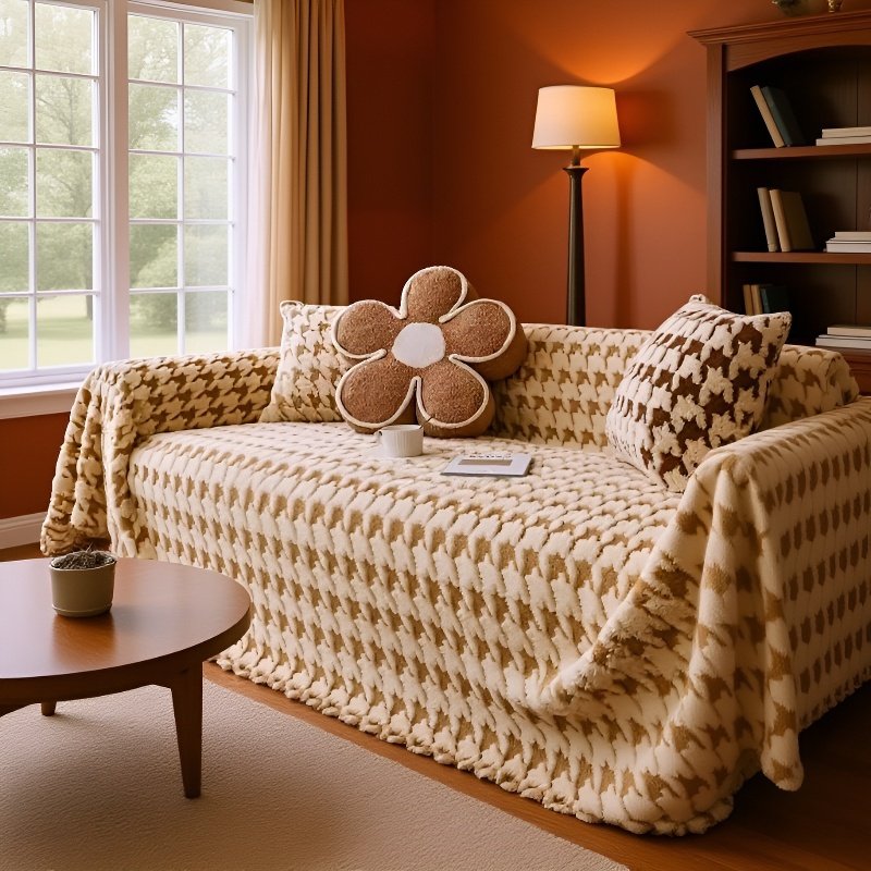 タイガーバードパターンウールカバー フルカバーソファタオル