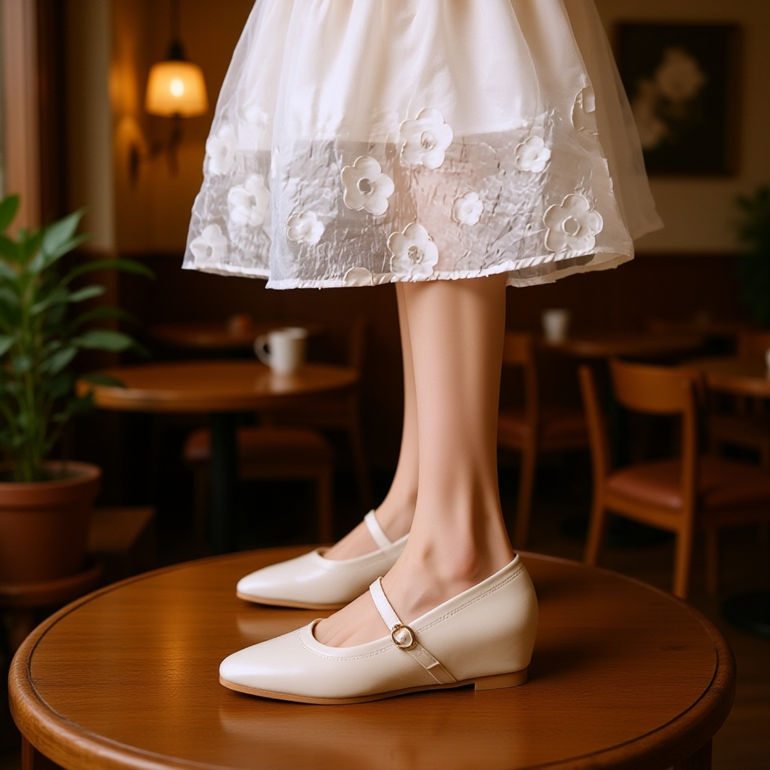 5cm 레드 메리제인 슈즈