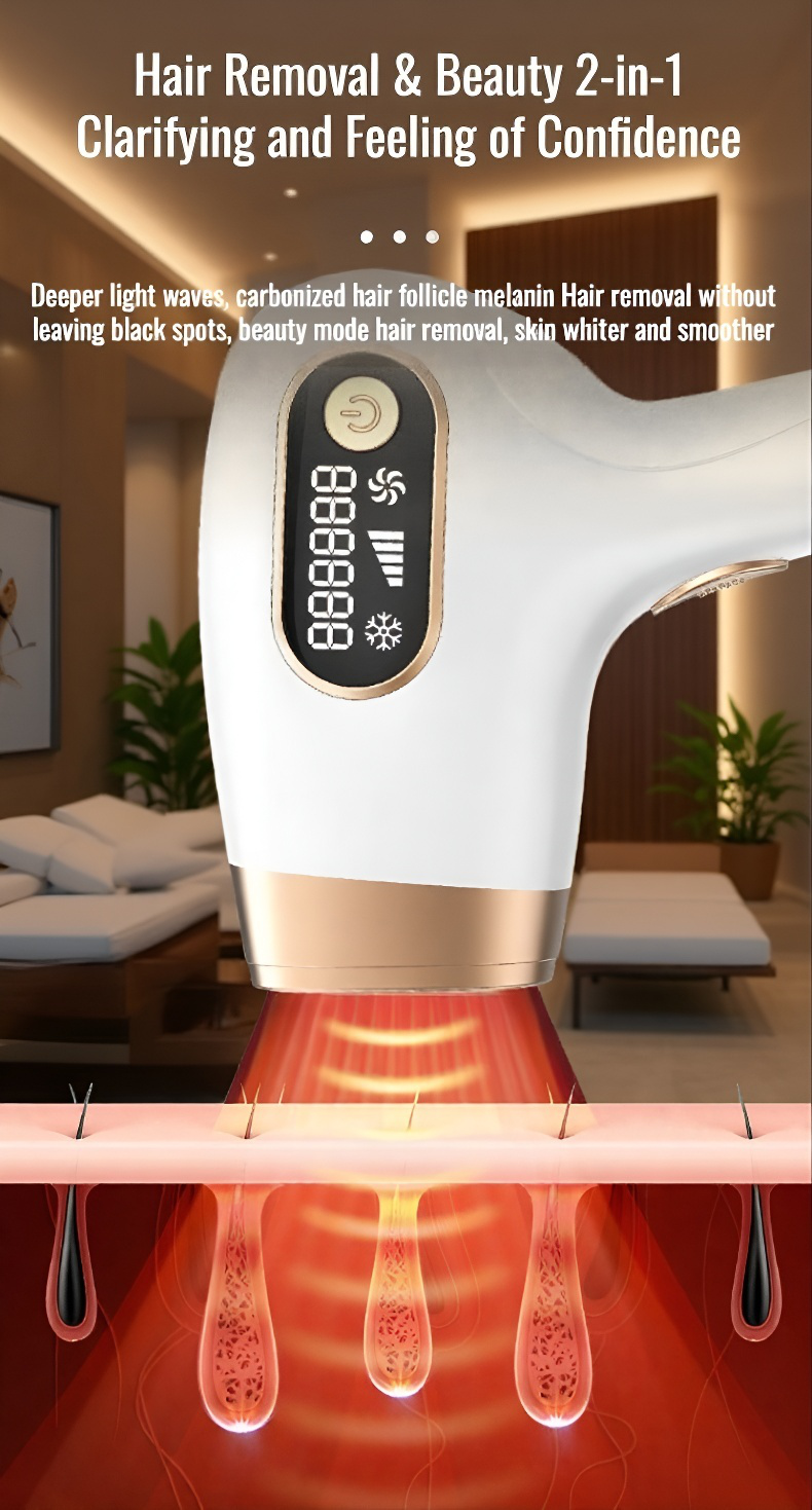 IPL hair removal device with sapphire cooling technology