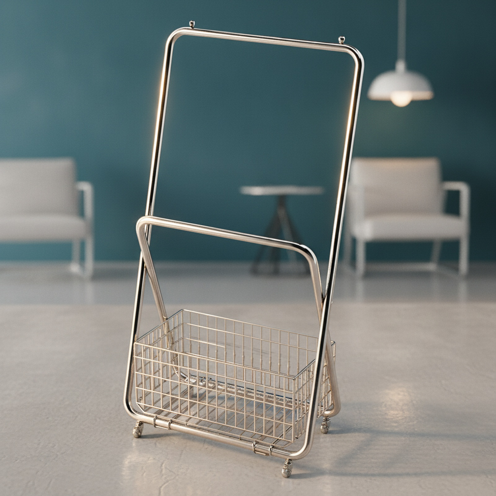 Floor-standing clothes rack floor bedroom coat rack thickened metal with wheels balcony clothes rack