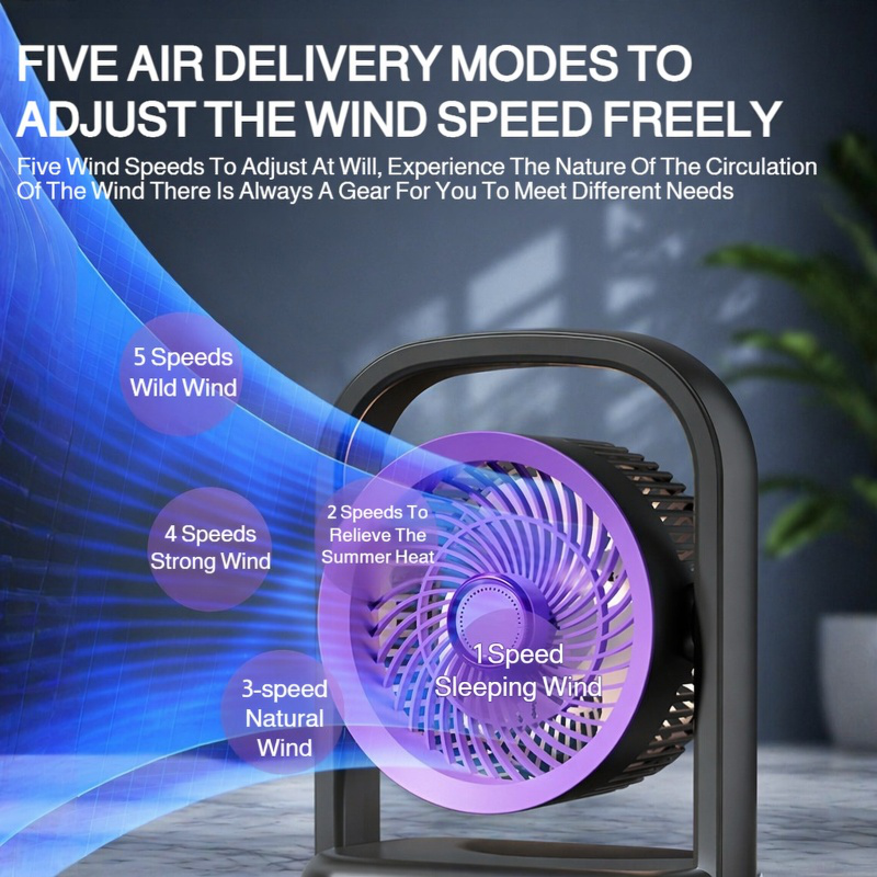 Powerful Desktop Fan with LED Light