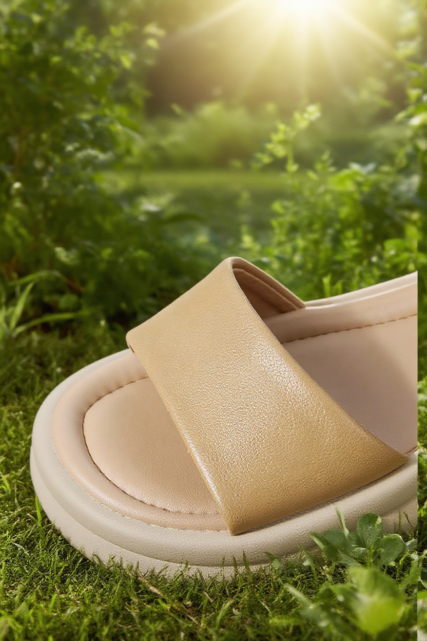 여성용 소프트 바닥 로마 샌들 착용 모습