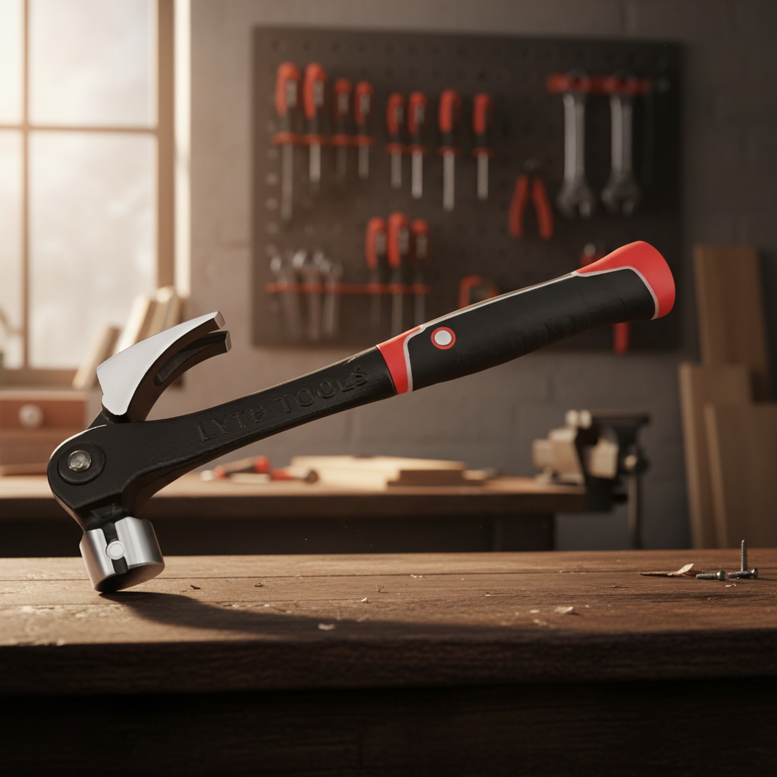 Marteau arrache-clou rotatif en acier carbone monobloc vue de face