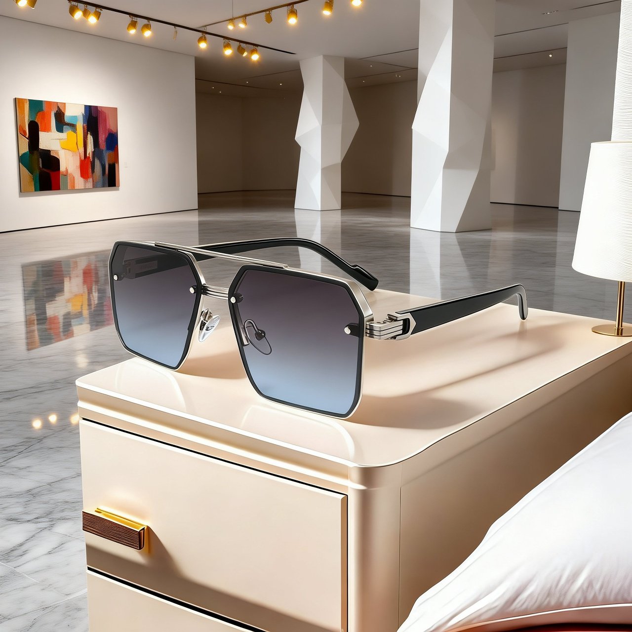 Sports Glasses with Metal Embellishment Antifog Sunscreen Blurred Vision