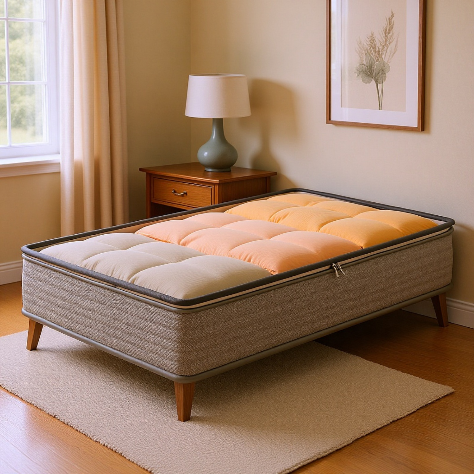 ベッド下収納ボックス フラットな家庭用引き出し式季節キルト収納ボックス ベッド下収納アーティファクト衣類収納ボックス