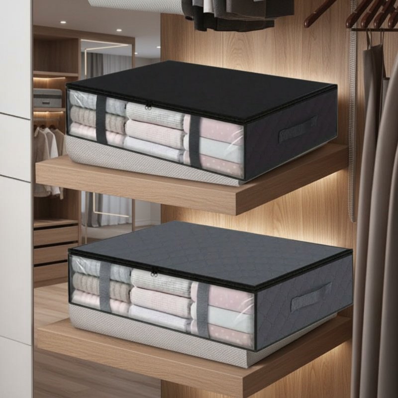 Unterbett-Faltbox aus Vliesstoff zur Aufbewahrung von Kleidung und Bettdecken