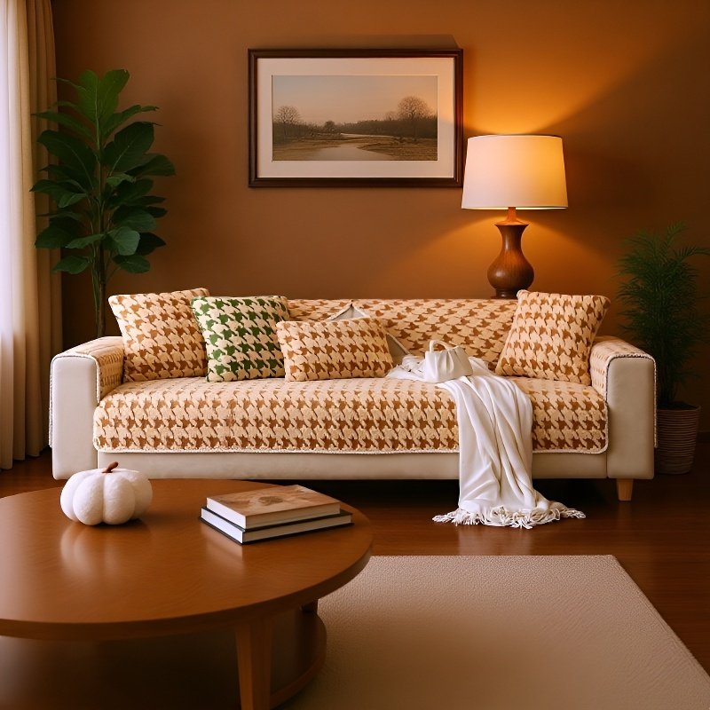 소파 패드 미끄럼 방지 램스울 도톰 보풀 겨울 치조 체크 소파 커버 커버 커버 패드