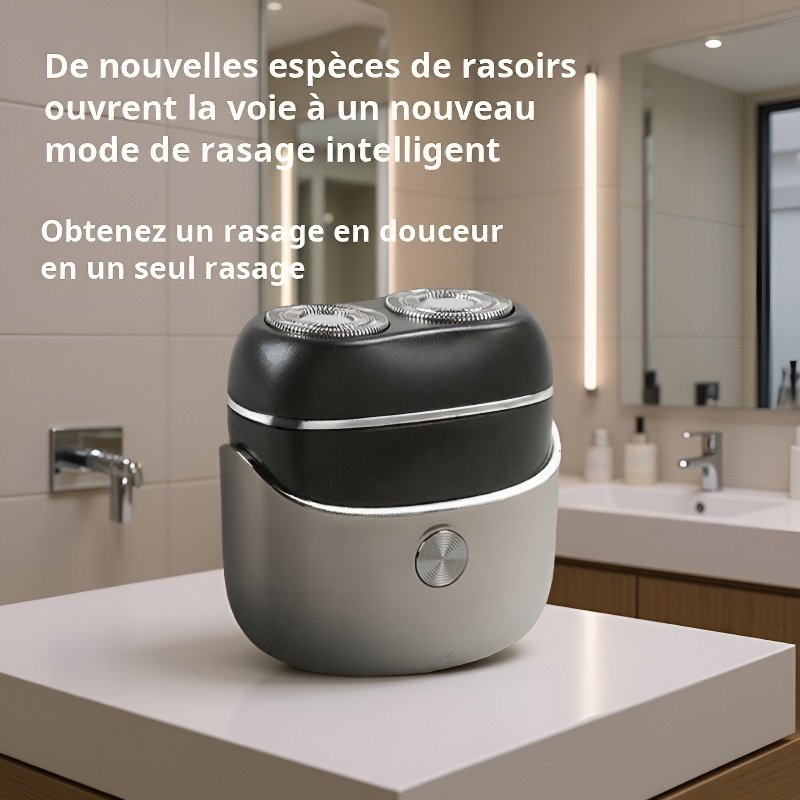 Mini rasoir double tête, lavable et rechargeable