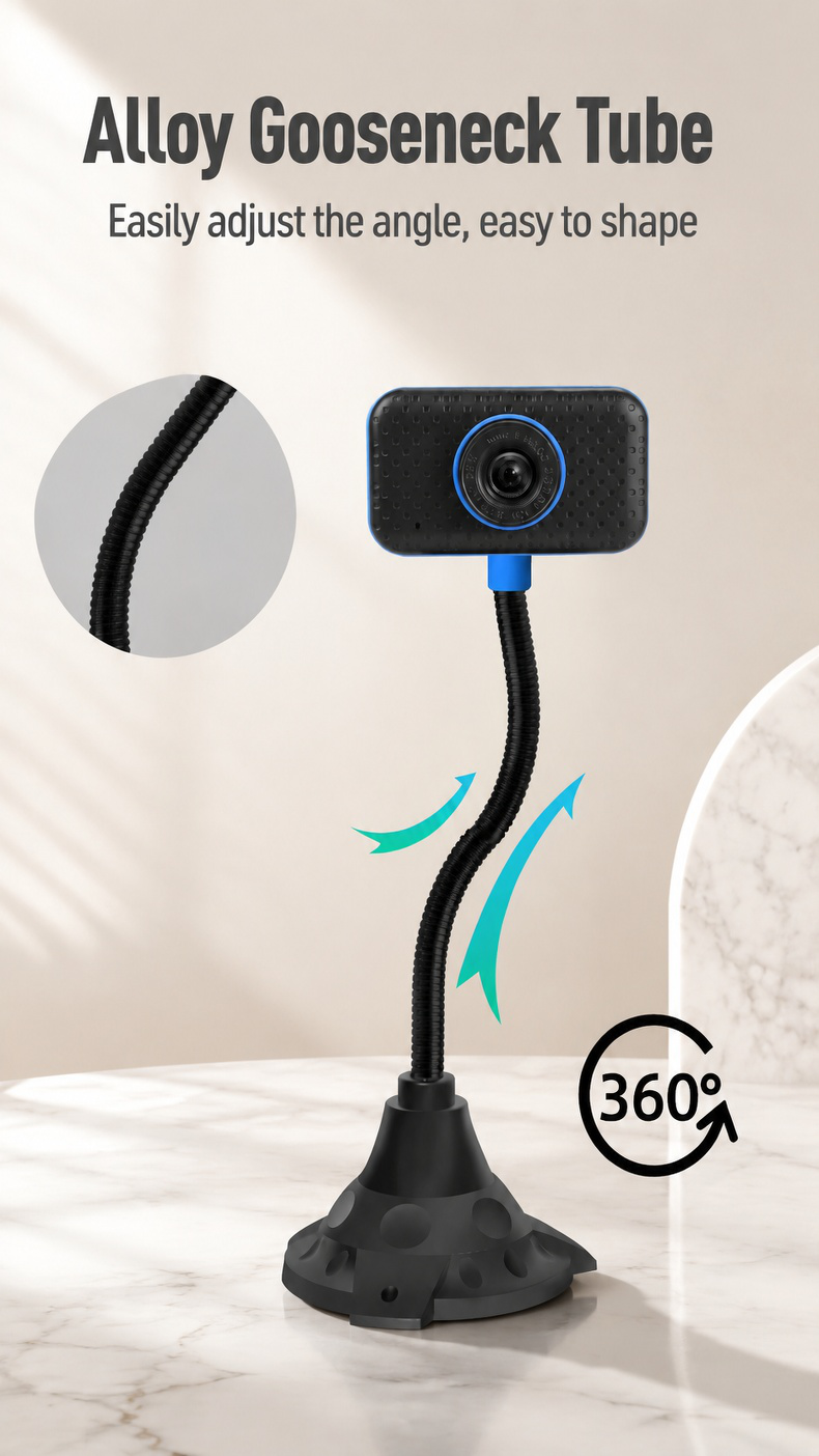 Crystal clear video quality USB webcam