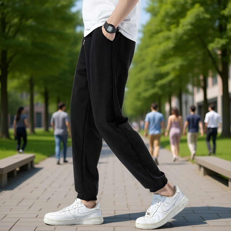 パンツメンズ春夏新作メンズカジュアルパンツ快適なコットンフィールビームパンツユースニットスポーツパンツ