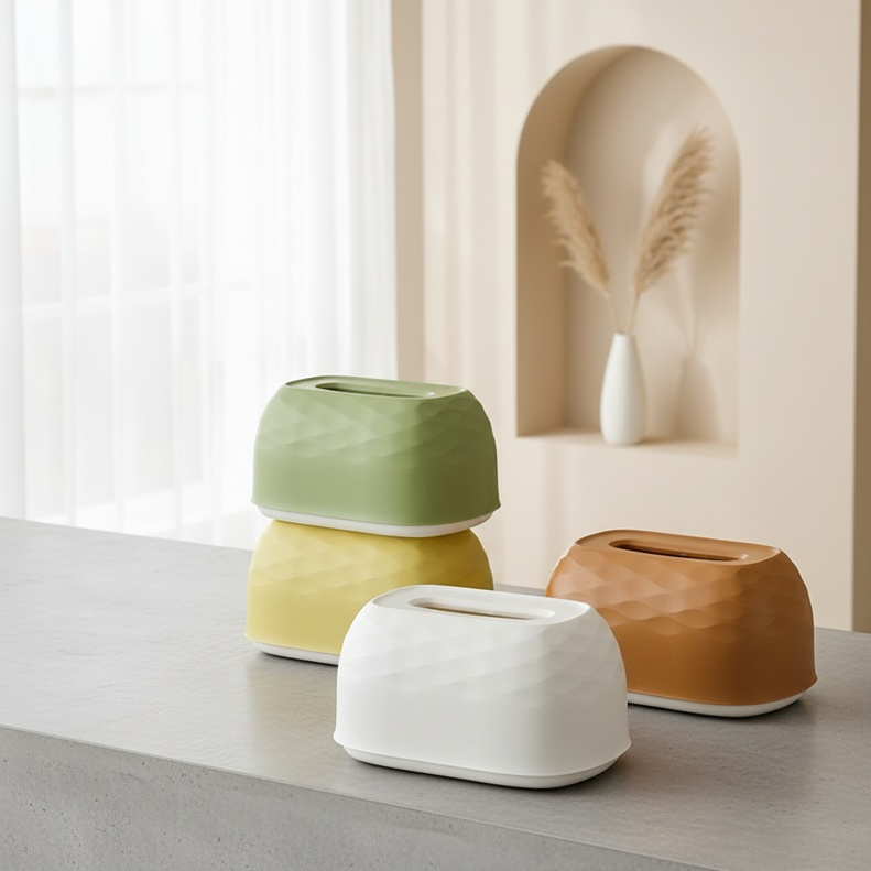 Multifunctional Water Ripple Tissue Box Wall-mounted Desktop Paper Box
