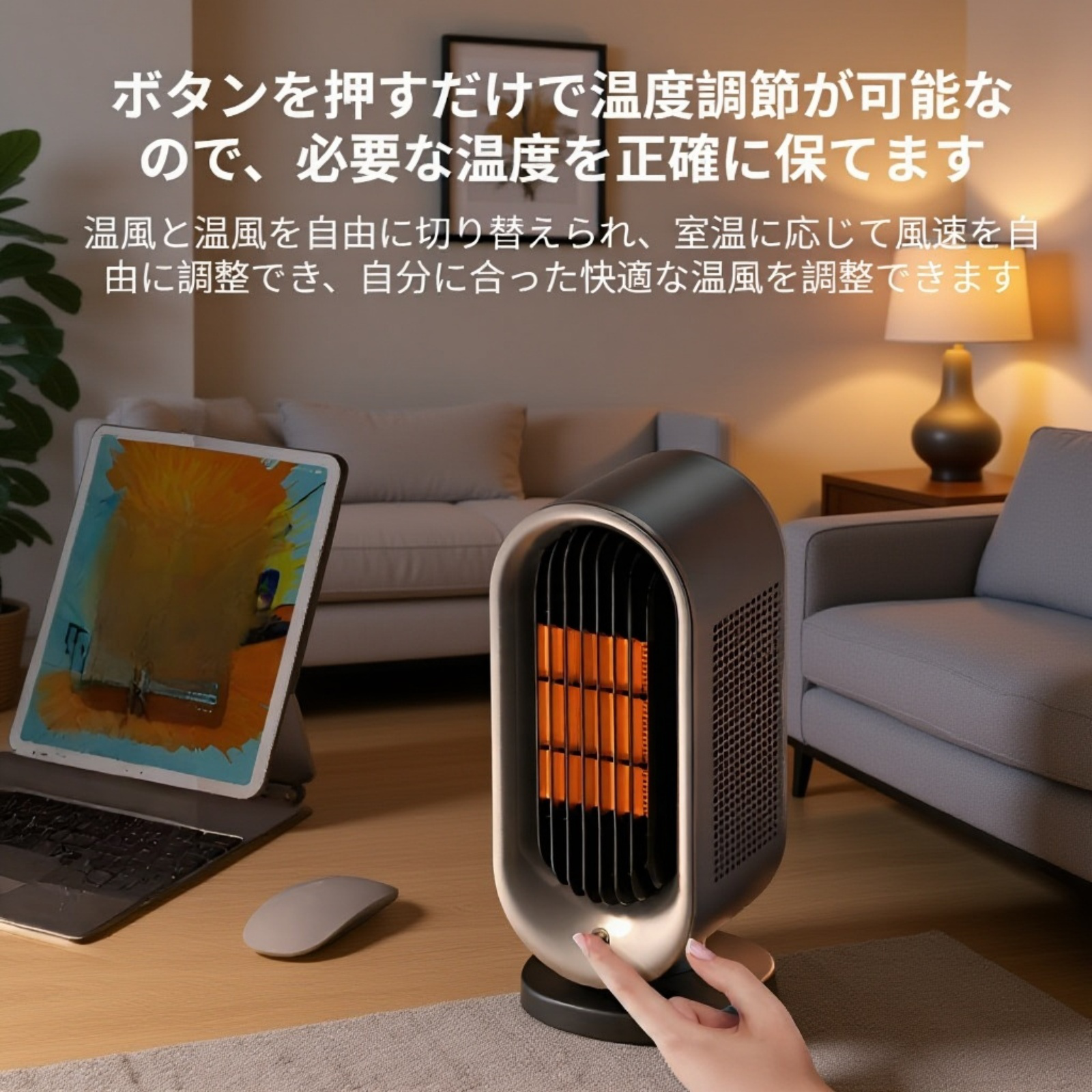 安全装置付きデスクヒーター