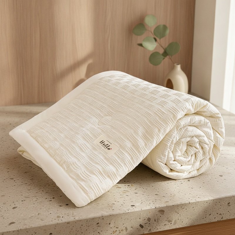 Cool Washed Cotton Quilt for Summer on bed