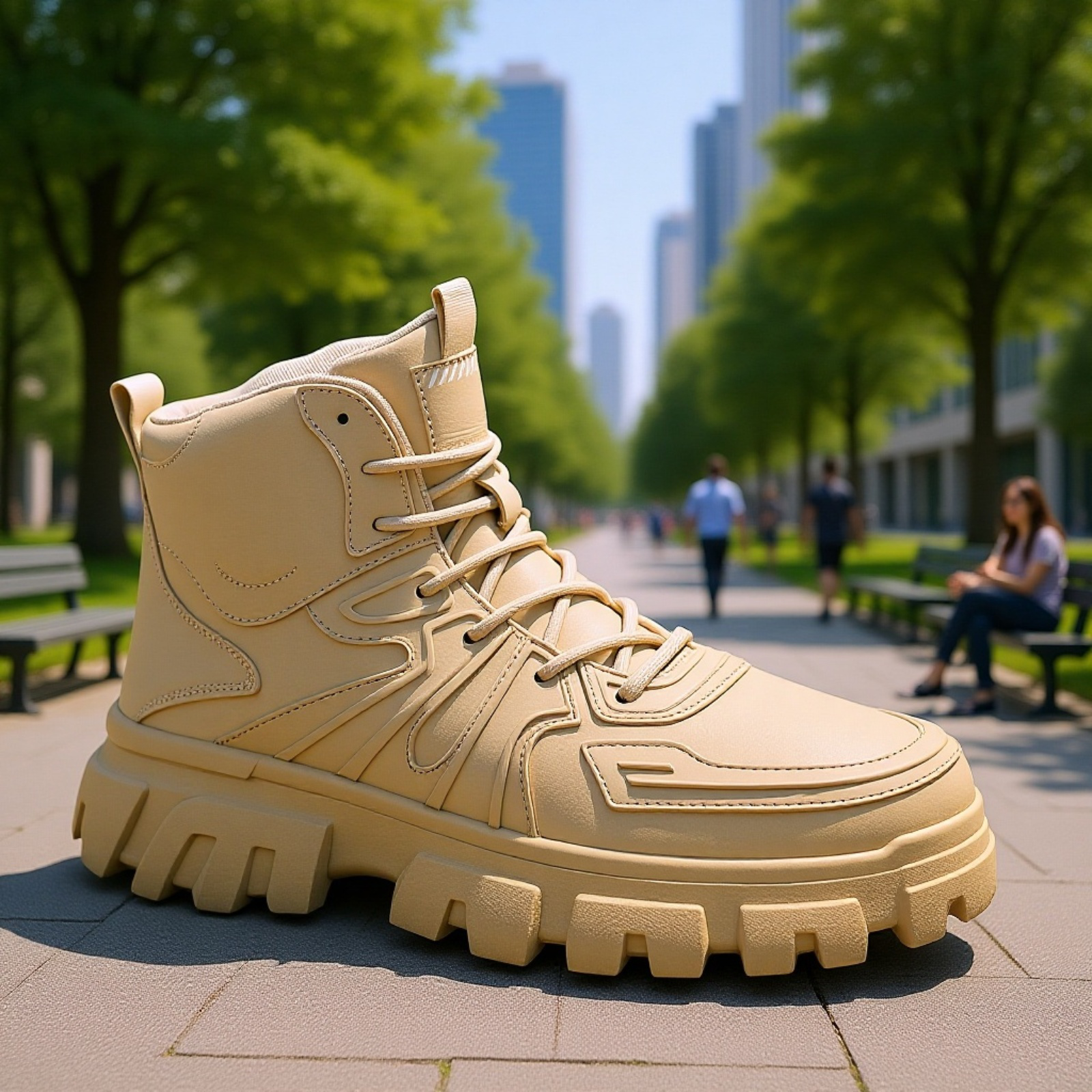 メンズ厚底背が高いマーチンワークブーツ 秋冬ハイカットファッションカジュアルシューズ