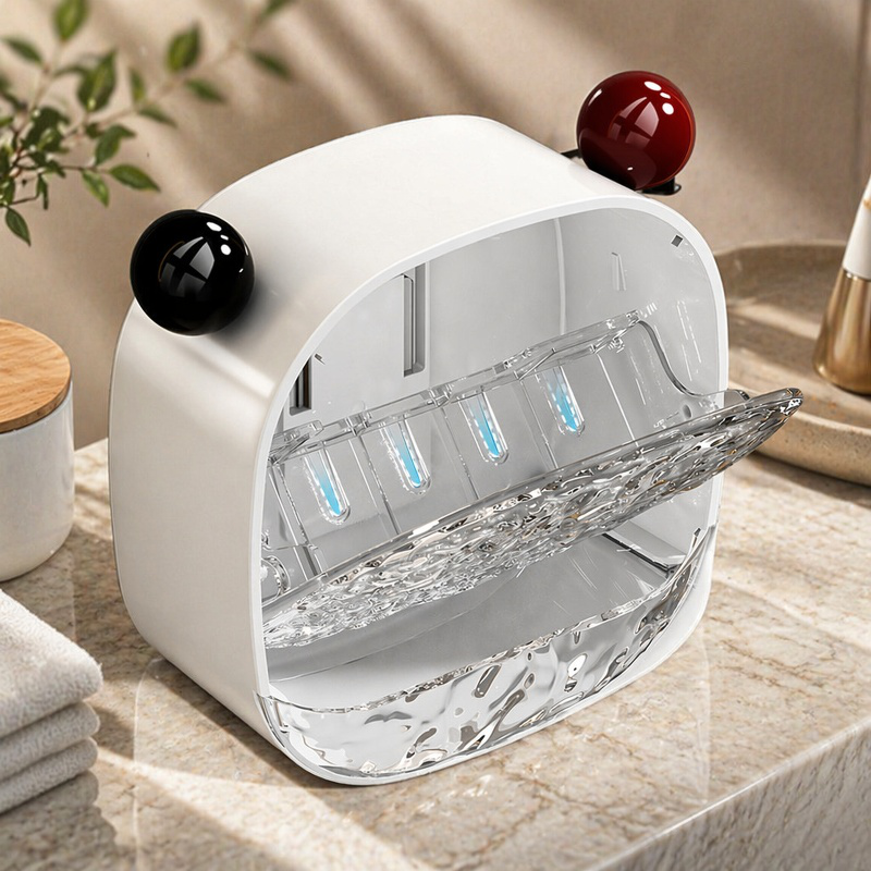Space saving bathroom organizer for soap and accessories