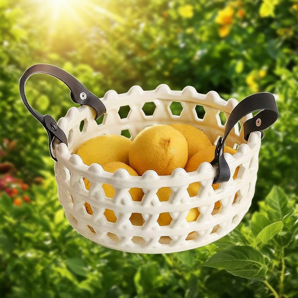 가정용 도자기 펀칭 과일 바구니