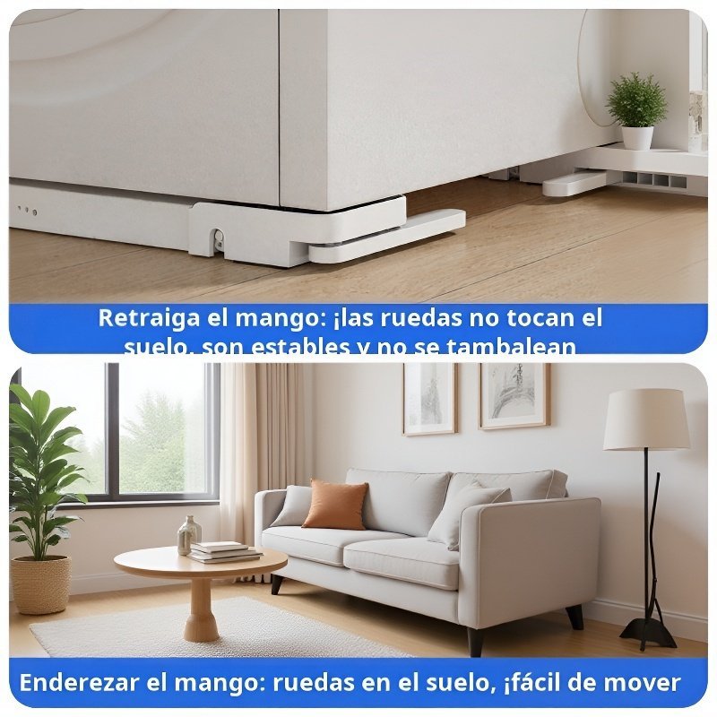 Soporte ajustable para lavadora, base antideslizante y antivibración, fácil de mover y fijar