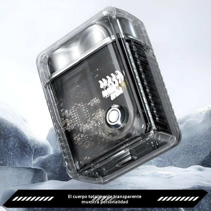 Afeitadora eléctrica de ladrillos de hielo para hombre, Mini afeitadora portátil transparente, súper