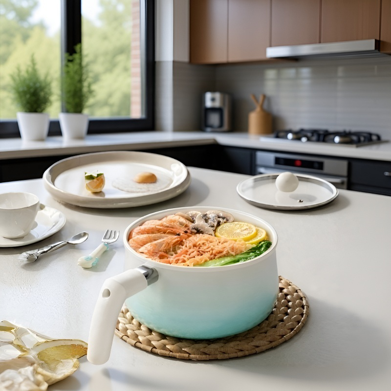 비주얼 작은젖냄비 전용 세라믹 그라데이션 냄비 아기 이유식 냄비 코팅 작은젖냄비