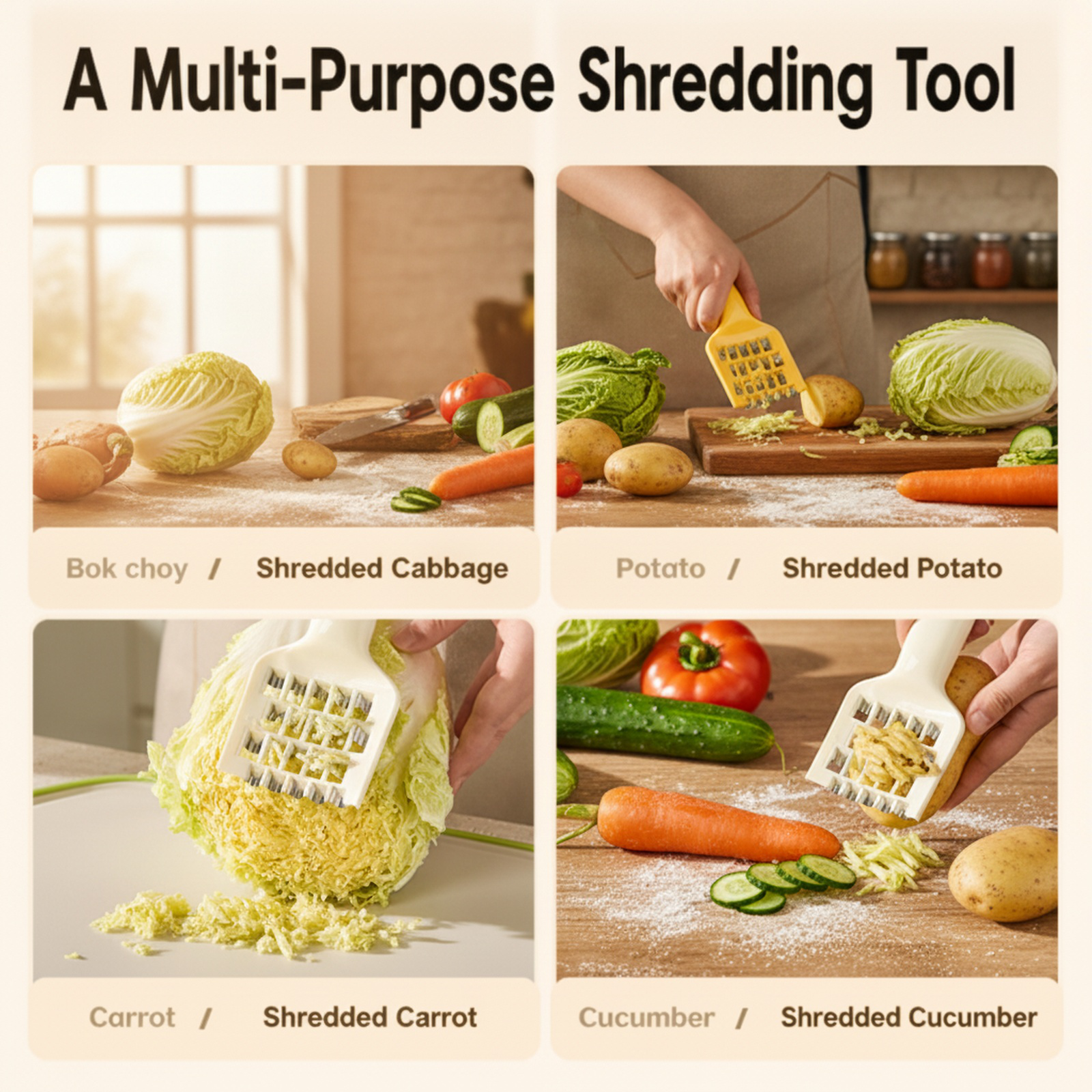 [Original] Multifunctional Vegetable Cutter, Dumpling Chopping Knife, Cute Household Cabbage Shredde