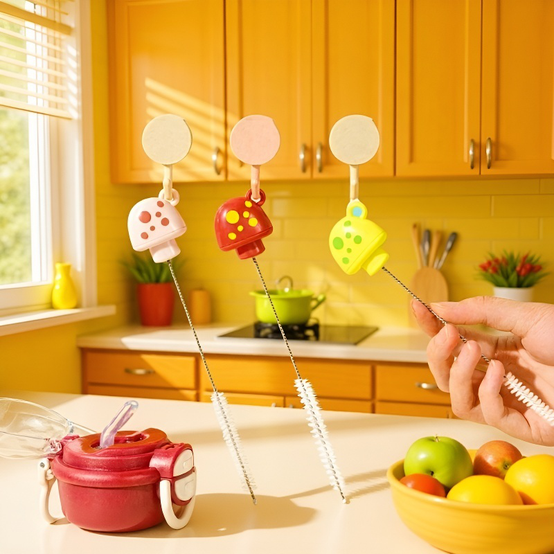 Cepillo limpiador de extremos muertos multifuncional con diseño de hongo