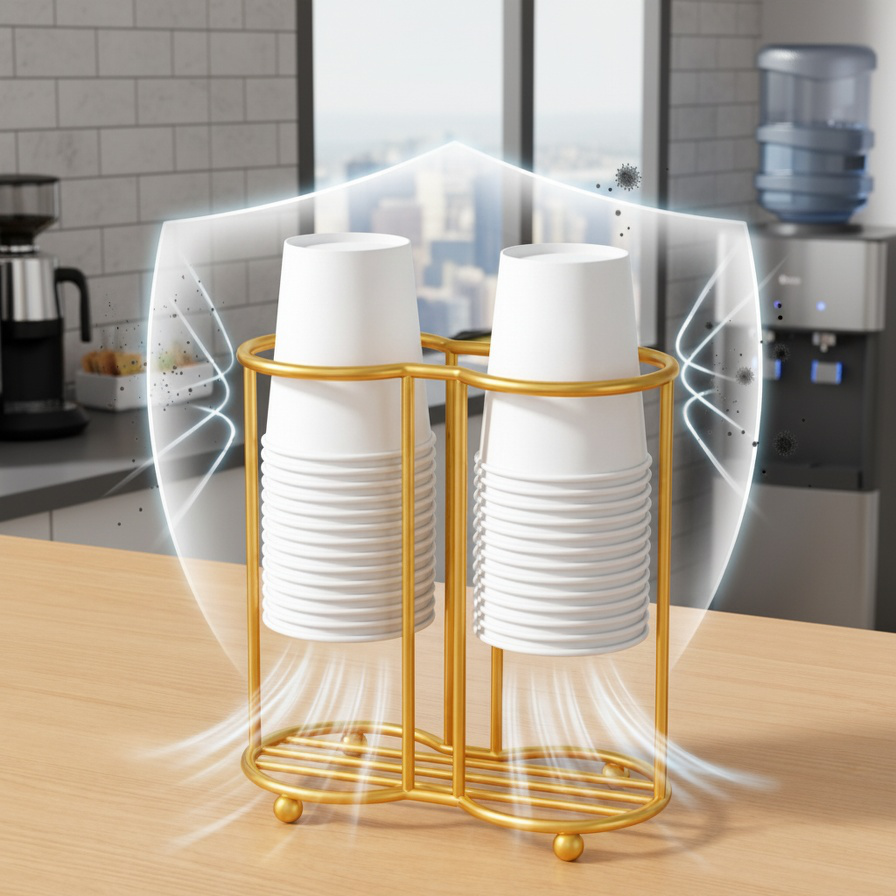 Disposable paper cup dispenser for coffee shop counter