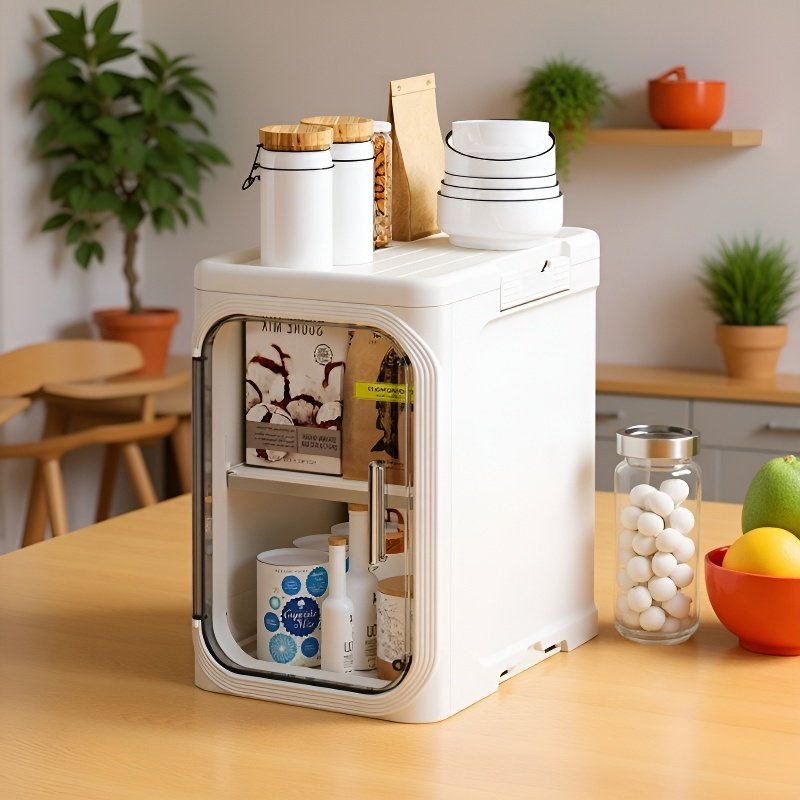 Gabinete organizador multifuncional para baño, mueble plegable de plástico para espacios reducidos