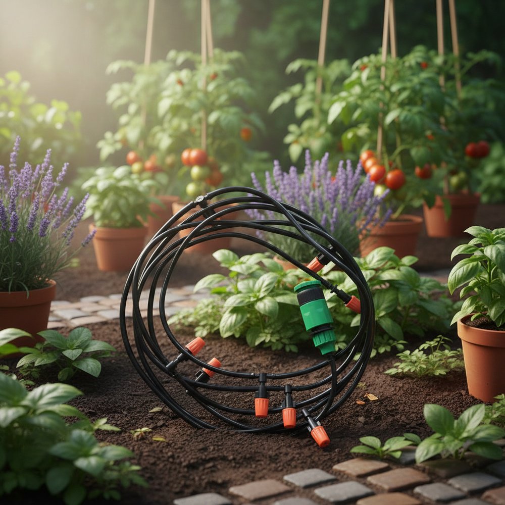 Kit de brumisation orange réglable pour arrosage automatique de jardin