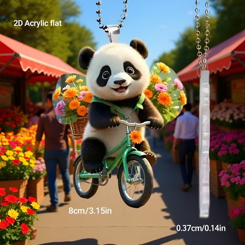 판다 자동차 미러 장식 키홀더 액세서리