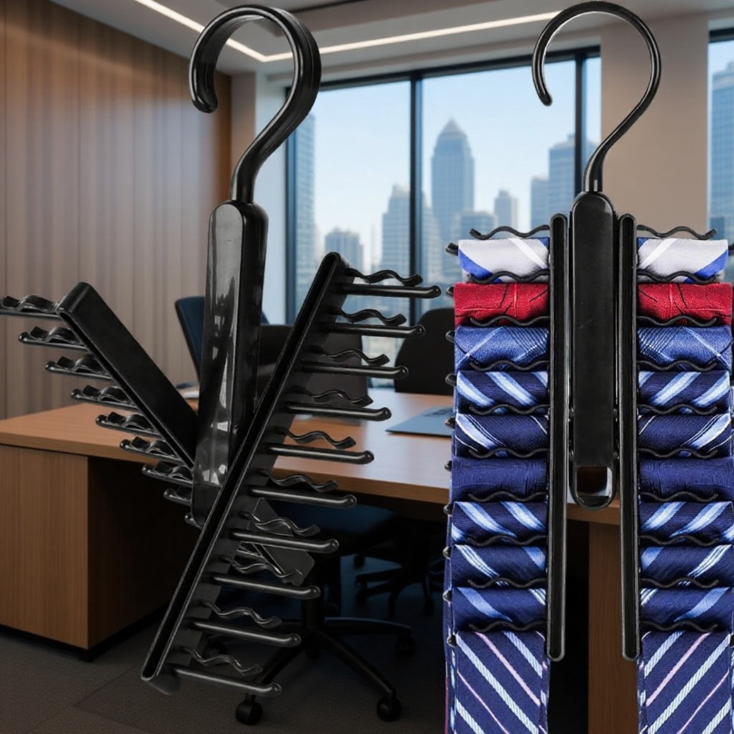 省スペース対応の多機能収納ハンガー