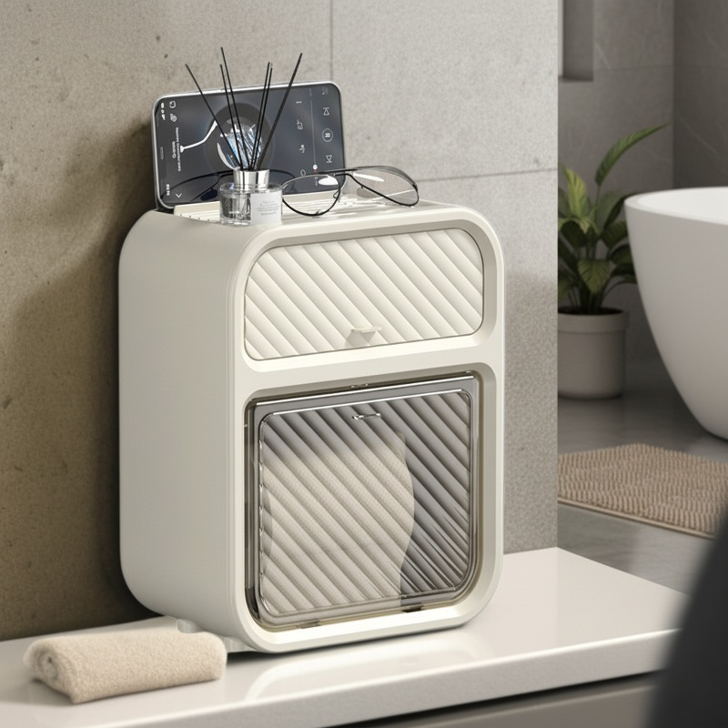 Multifunctional Bathroom Rack with Tissue Holder