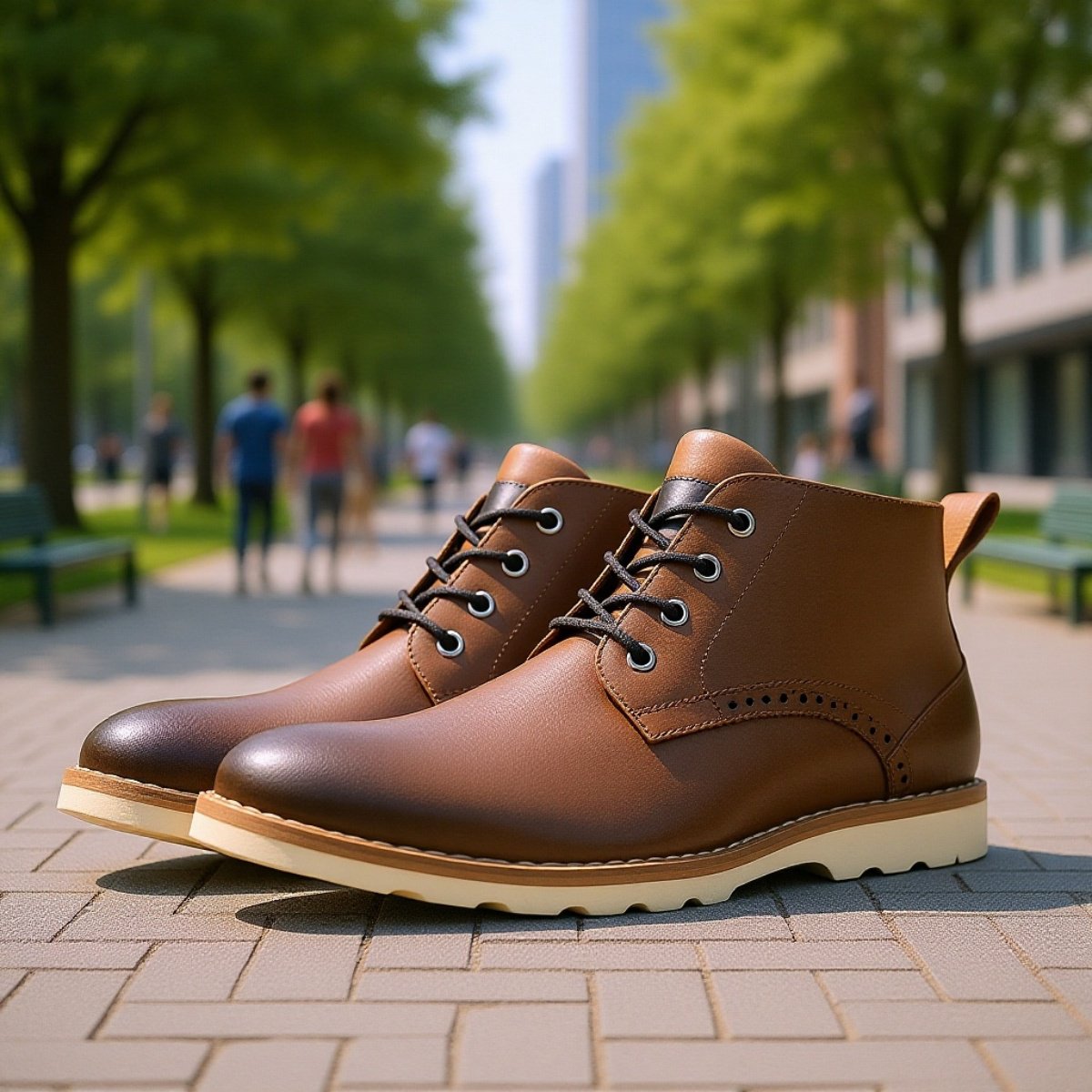 英国風レトロデザインのメンズショートブーツ