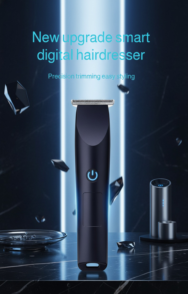 Professional electric hair clipper for home use on white background