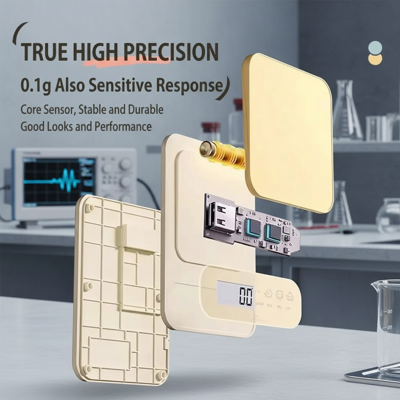 Compact electronic scale for baking