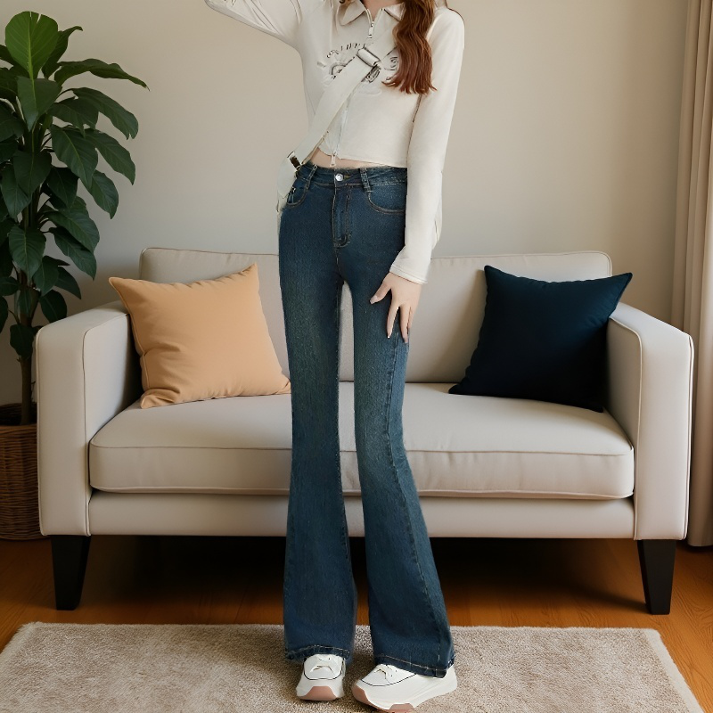 小さめハイウエストワイドジーンズ全体画像