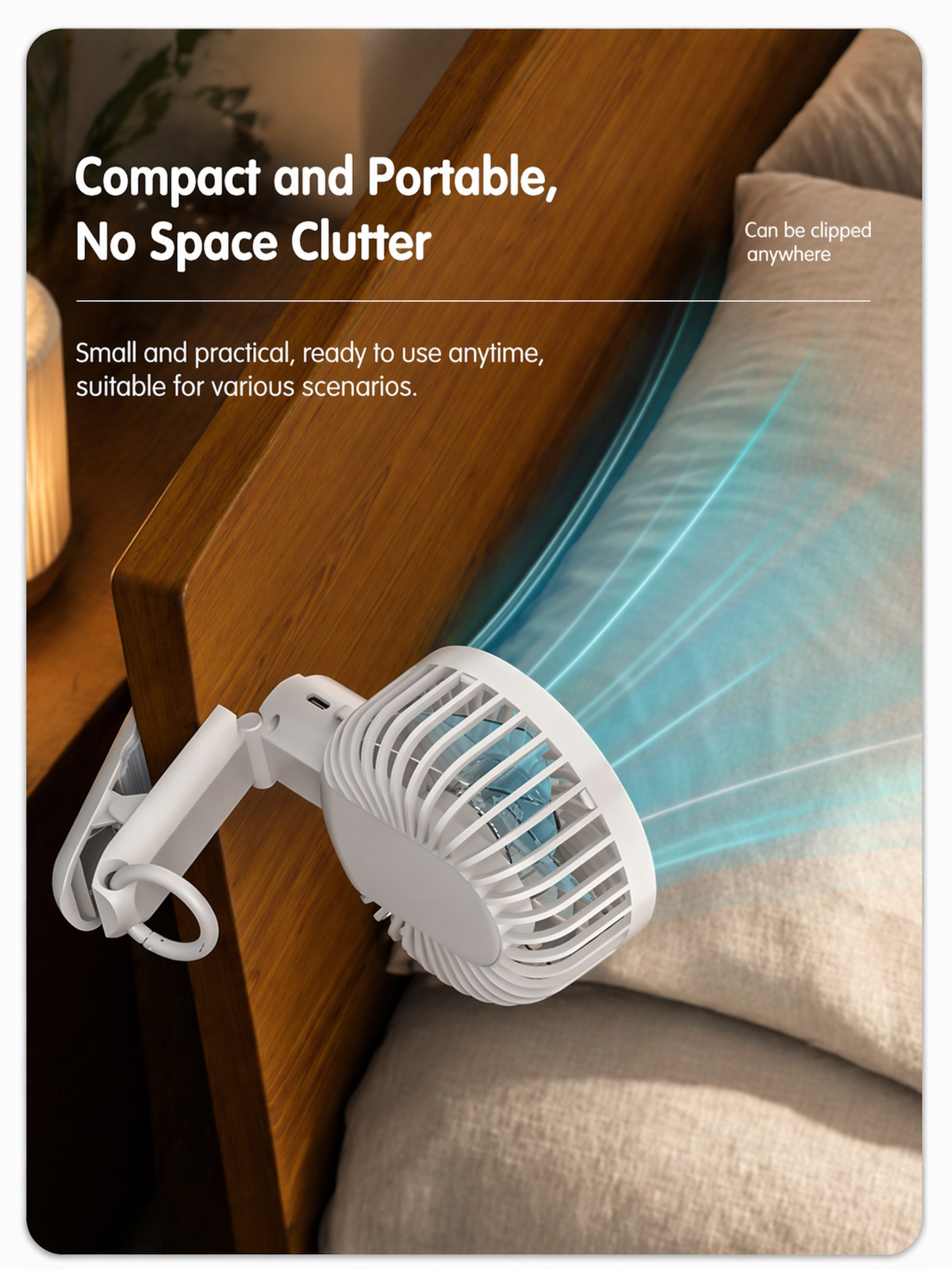 Compact outdoor fan with digital screen