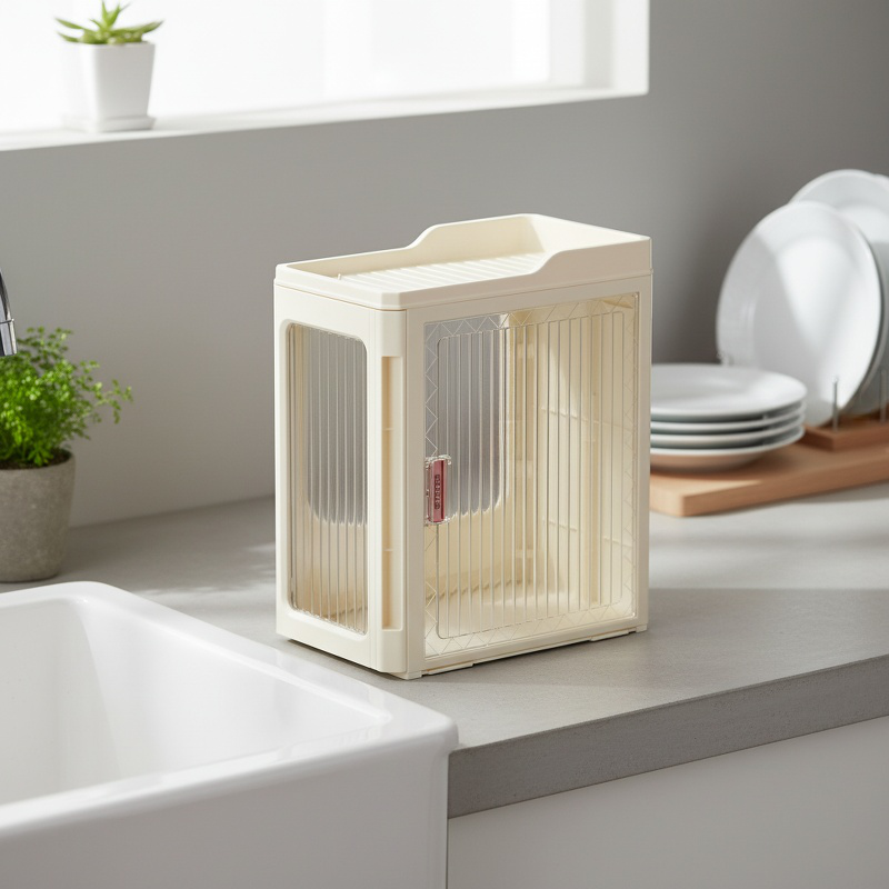 Étagère de rangement mobile pour salle de bain, ouverture et fermeture
