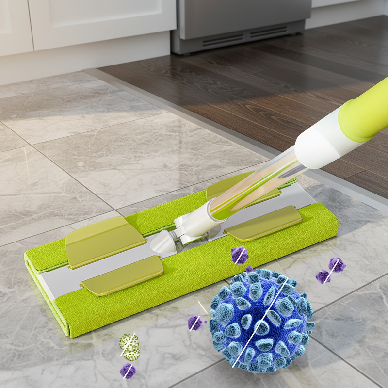 Wet and dry cloth flat mop