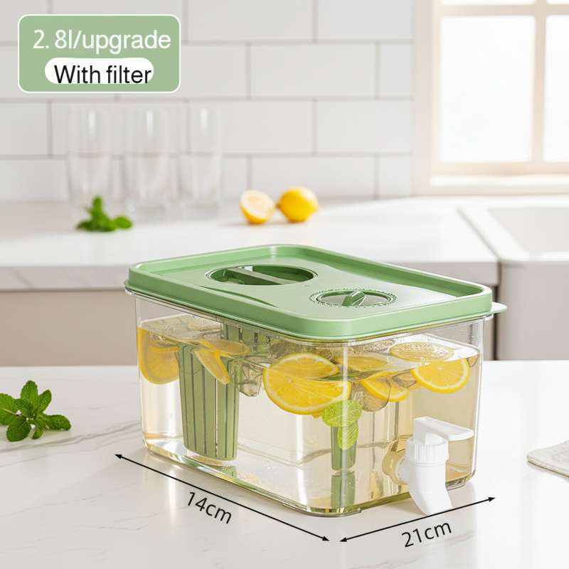 Home Refrigerator Cold Drink Fruit Tea Pitcher, 28ml High Temperature Resistant Glass Jug