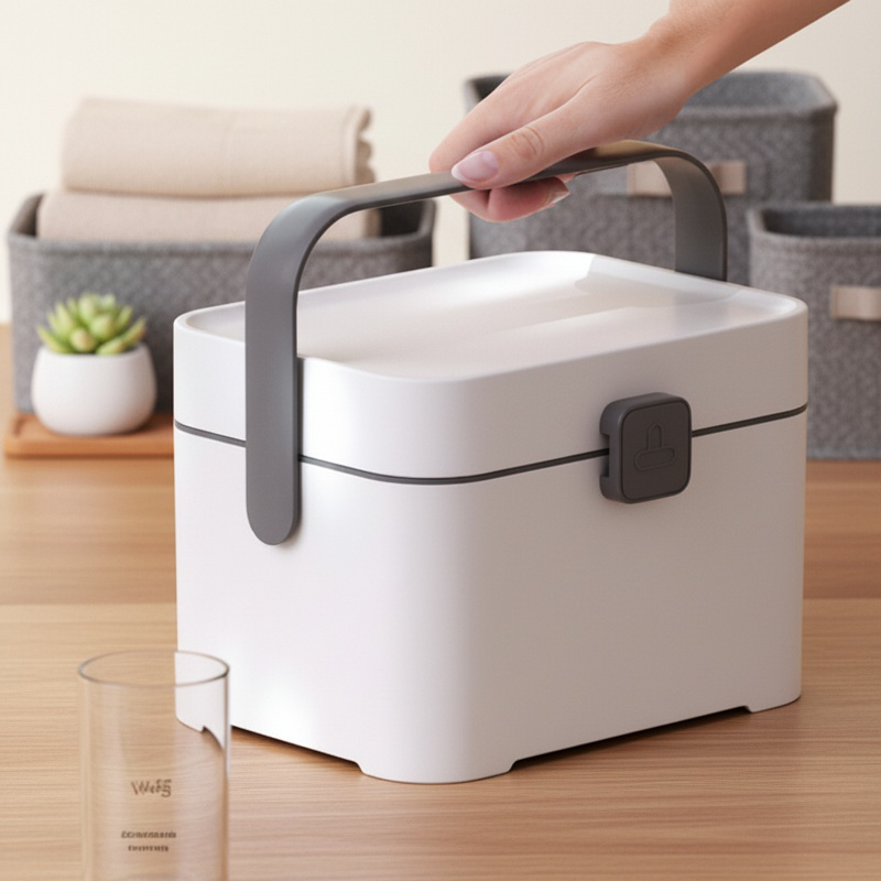Portable Double-Layer Multifunctional Medicine Box for Home Use