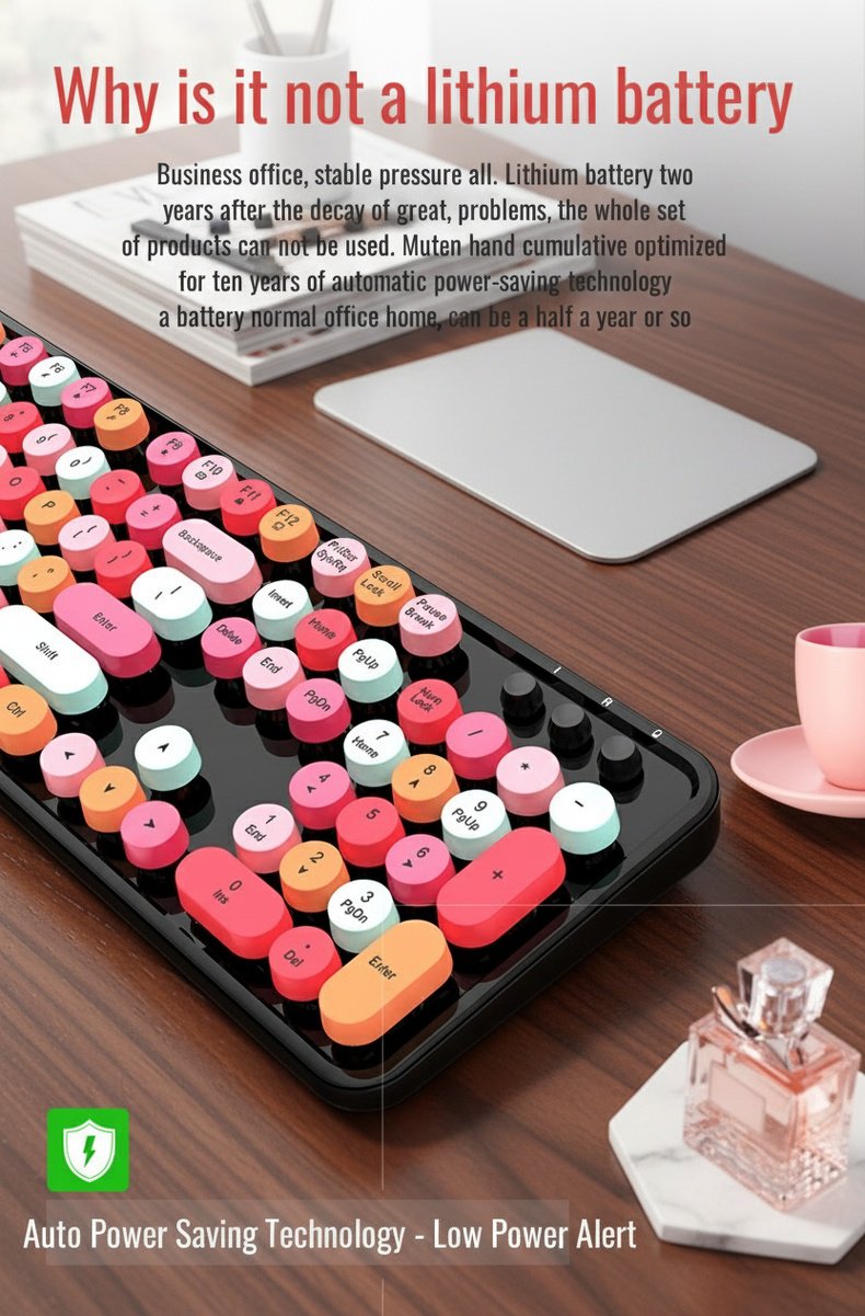 Close-up of lipstick-inspired keyboard keys