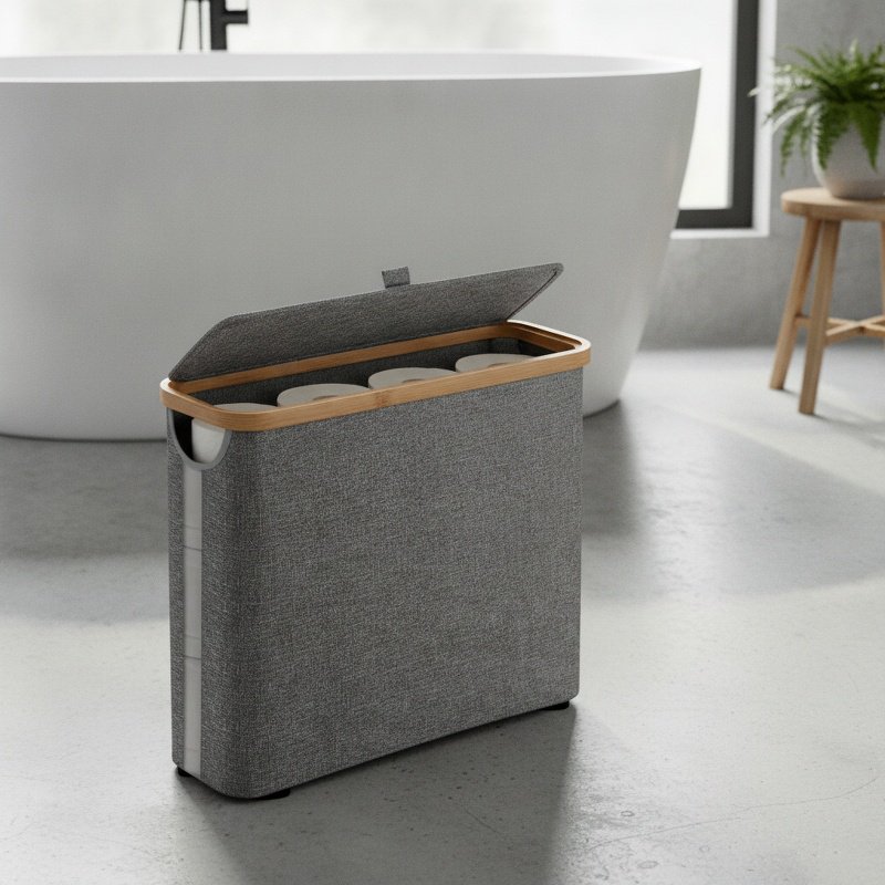 Caja organizadora para papel higiénico de baño Cesta de almacenamiento de papel higiénico