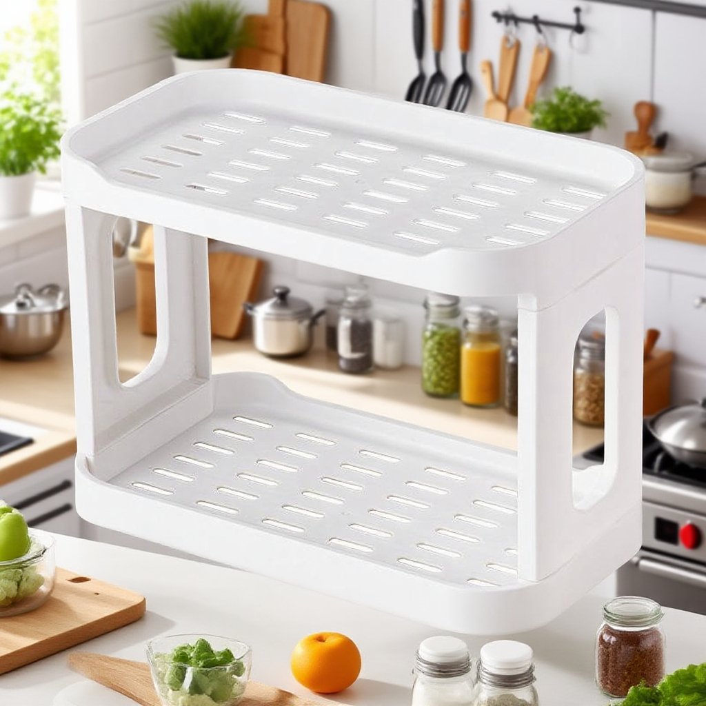 ชั้นวางของบนเดสก์ท็อปสองชั้น