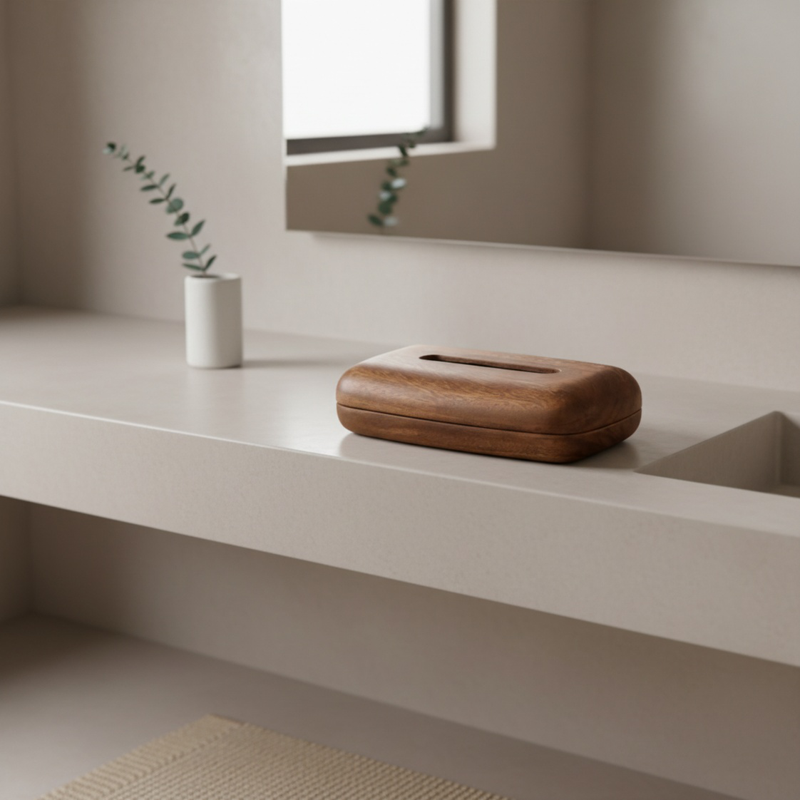 Boîte à mouchoirs multifonction en bois