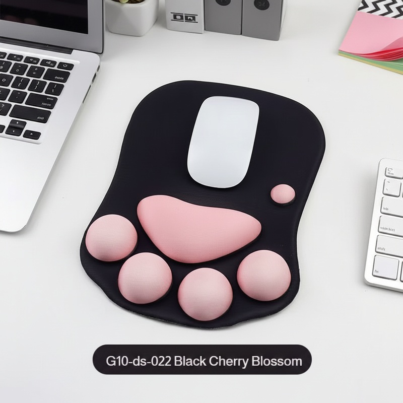 Silicone Wrist Rest Mouse Pad with Cat Paw Design, Desktop Wrist Support