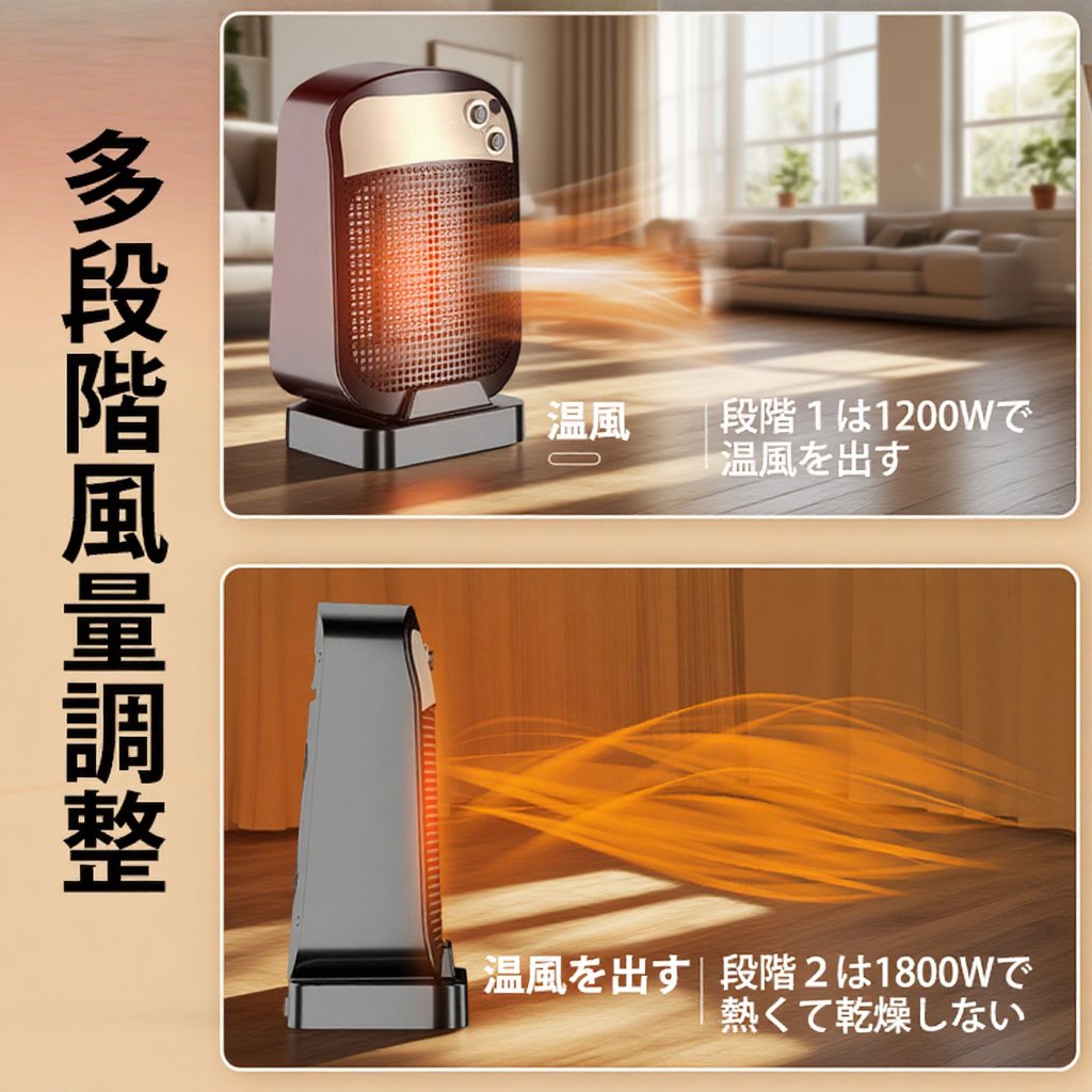 静音小型縦型ヒーター